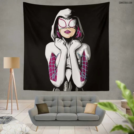 Spider-Gwen Webbed Adventures Comic Wall Tapestry