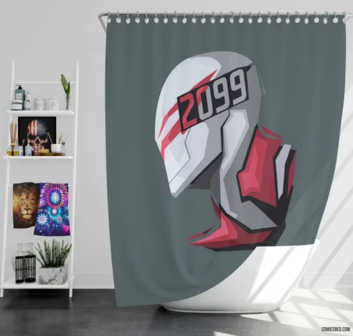 Spider-Man 2099 Chronicles Time-Travelling Vigilante Comic Shower Curtain