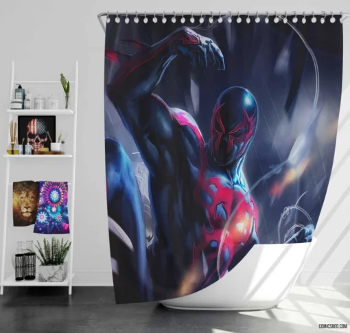 Spider-Man 2099 Futuristic Chronicles Comic Shower Curtain