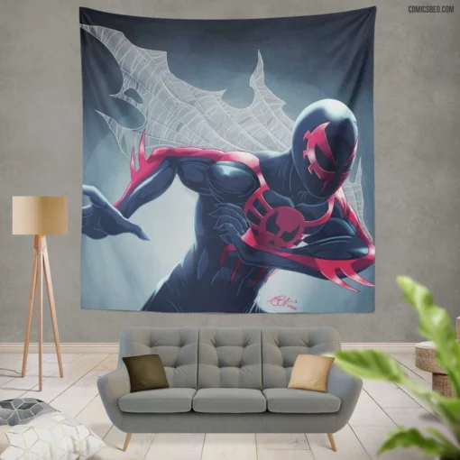 Spider-Man 2099 Futuristic Web-Slinger Comic Wall Tapestry