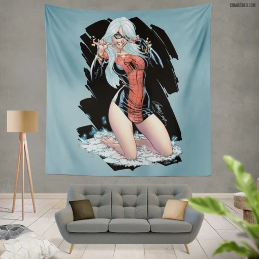 Spider-Man & Black Cat Duo Comic Wall Tapestry