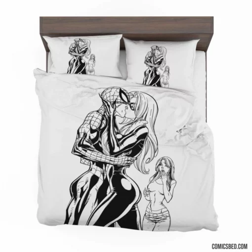 Spider-Man & Black Cat Mary Jane Watson Comic Bedding Set 1