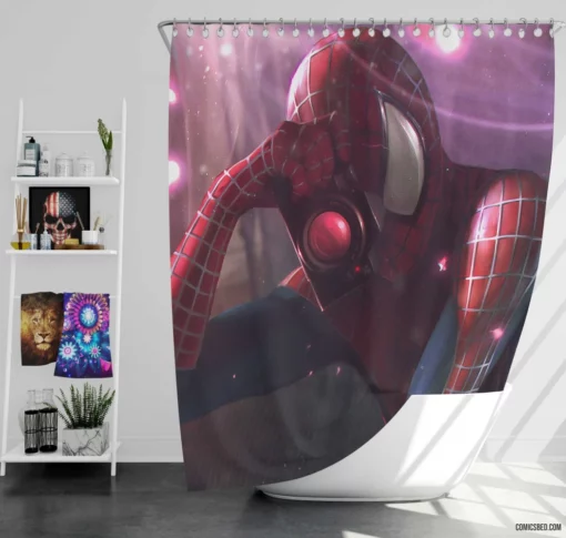 Spider-Man Camera Marvel Hero Comic Shower Curtain