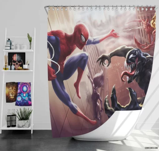 Spider-Man Carnage Marvel Villain Duo Comic Shower Curtain