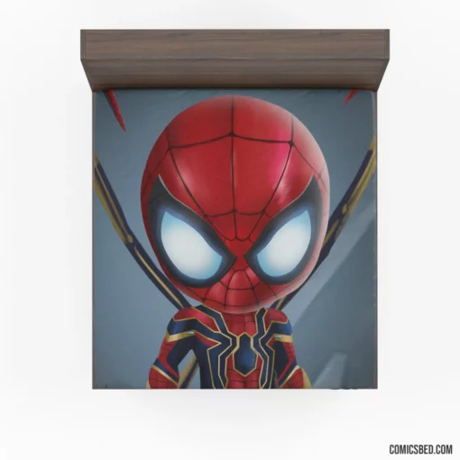 Spider-Man Chibi Iron Spider Marvel Duo Comic Fitted Sheet 1