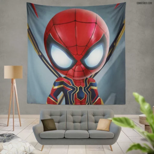 Spider-Man Chibi Iron Spider Marvel Duo Comic Wall Tapestry