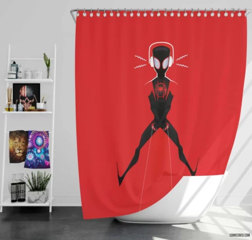 Spider-Man Chronicles Soundtrack of Heroism Comic Shower Curtain