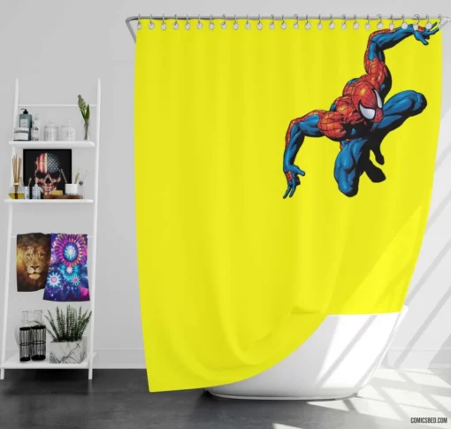 Spider-Man City Guardian Swings Comic Shower Curtain