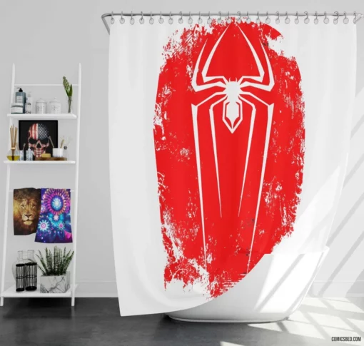 Spider-Man City Guardian Swings On Comic Shower Curtain