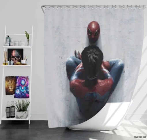 Spider-Man DC Encounter Marvel Hero Comic Shower Curtain