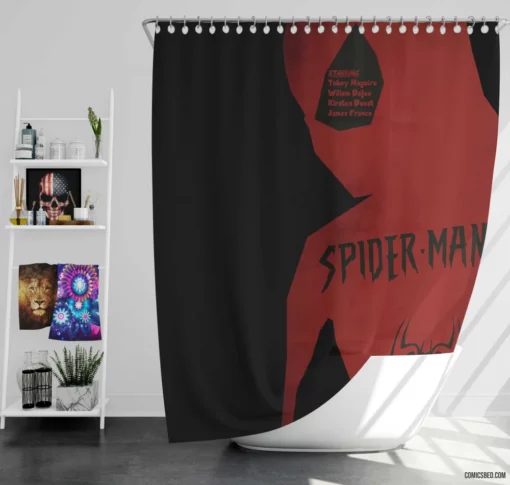 Spider-Man Endless Web-Slinging Feats Comic Shower Curtain