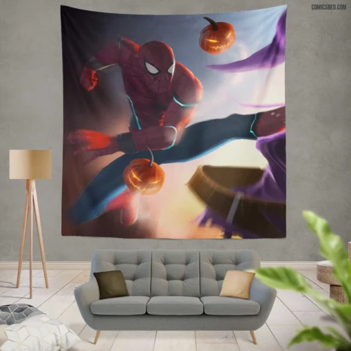 Spider-Man Green Goblin Classic Rivalry Comic Wall Tapestry