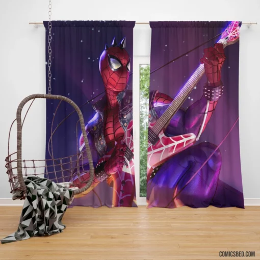 Spider-Man Guitar Marvel Hero Comic Curtain