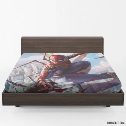 Spider-Man Iron Spider Dual Identity Comic Fitted Sheet