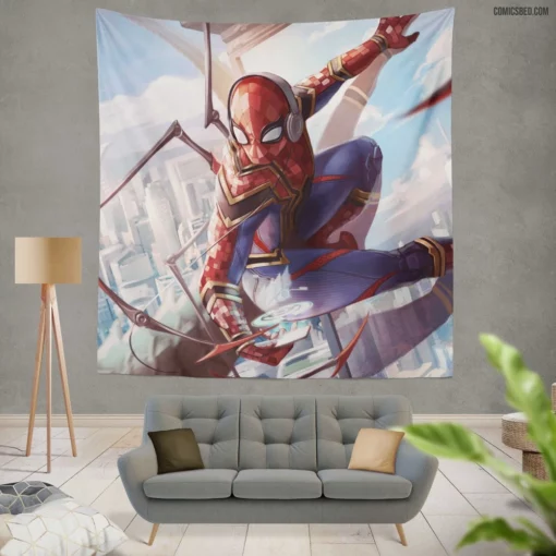 Spider-Man Iron Spider Dual Identity Comic Wall Tapestry