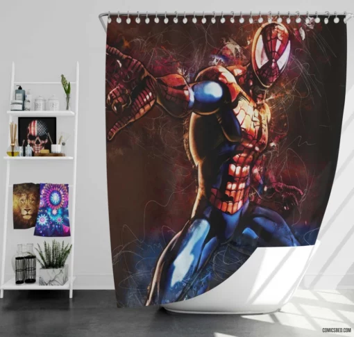 Spider-Man Legendary Marvel Hero Comic Shower Curtain