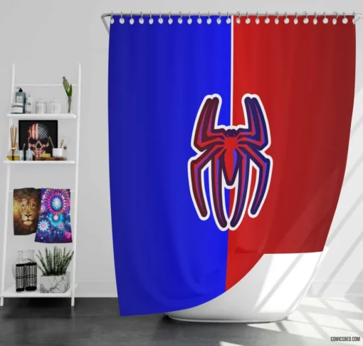 Spider-Man Logo Marvel Symbolic Hero Comic Shower Curtain