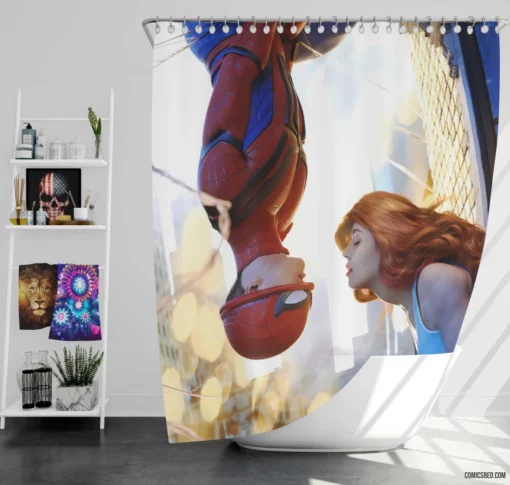 Spider-Man Love Couple Marvel Duo Comic Shower Curtain