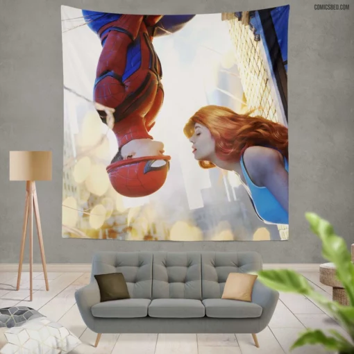 Spider-Man Love Couple Marvel Duo Comic Wall Tapestry