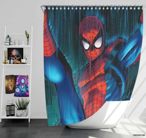 Spider-Man Marvel Chronicles Heroic Journeys Comic Shower Curtain