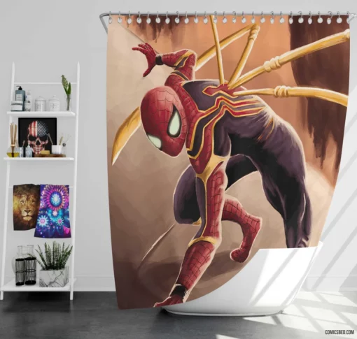 Spider-Man Marvel Dynamic Heroics Comic Shower Curtain