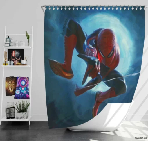 Spider-Man Marvel Dynamic Icon Comic Shower Curtain