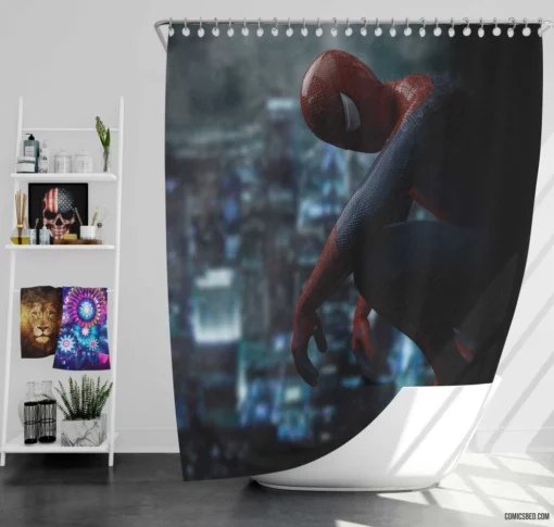 Spider-Man Marvel Dynamic Webbed Hero Comic Shower Curtain