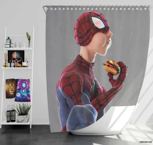 Spider-Man Marvel Exploits Heroic Saga Comic Shower Curtain