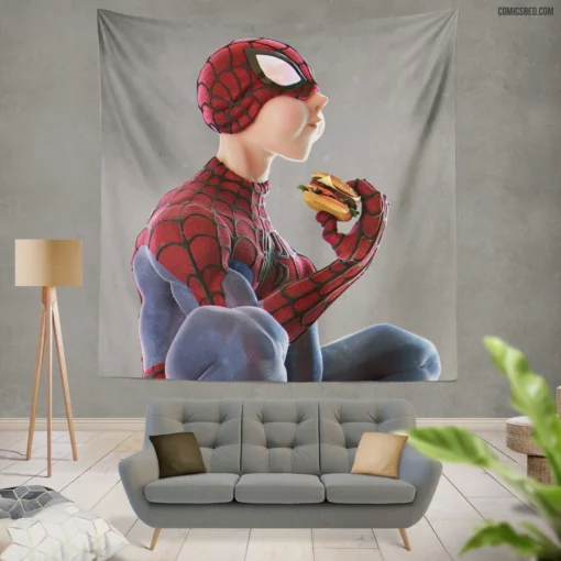 Spider-Man Marvel Exploits Heroic Saga Comic Wall Tapestry