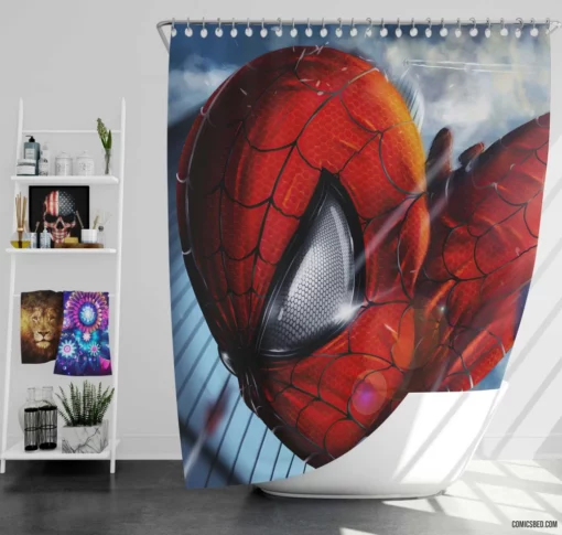 Spider-Man Marvel Heroic Exploits Comic Shower Curtain