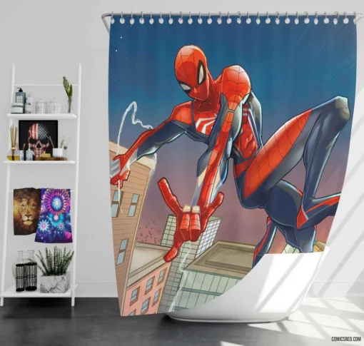 Spider-Man Marvel Heroic Legacy Comic Shower Curtain