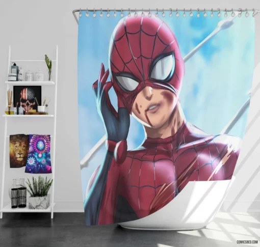 Spider-Man Marvel Legendary Web-Slinger Comic Shower Curtain