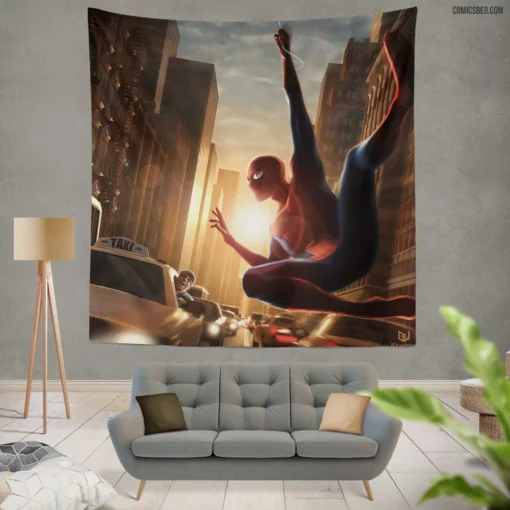 Spider-Man Marvel Quests Heroic Feats Comic Wall Tapestry