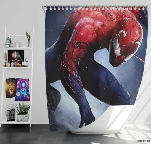 Spider-Man Marvel Quests Unstoppable Hero Comic Shower Curtain