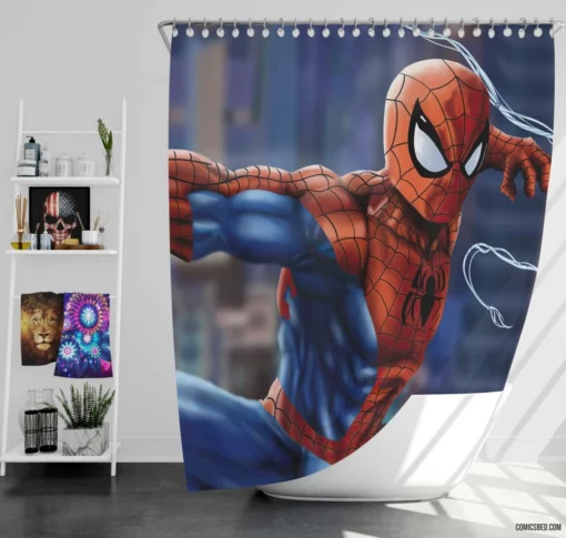 Spider-Man Marvel Timeless Heroics Comic Shower Curtain