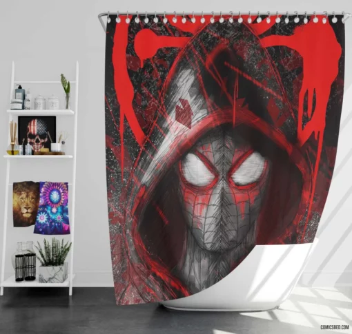 Spider-Man Marvelous Missions Unfold Comic Shower Curtain