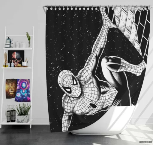 Spider-Man Marvelous Web-Swinging Hero Comic Shower Curtain