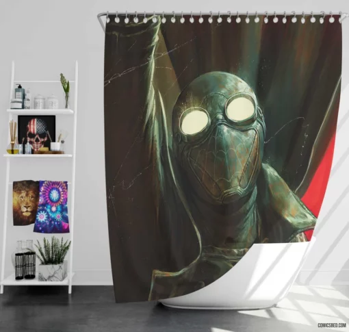 Spider-Man Noir Dark Web-Slinging Tale Comic Shower Curtain