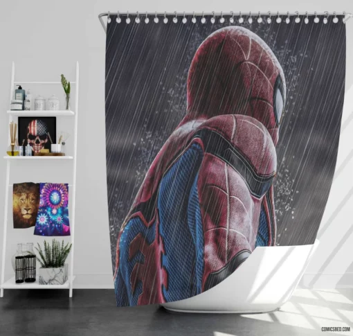 Spider-Man Noir Nighttime Vigilante Comic Shower Curtain