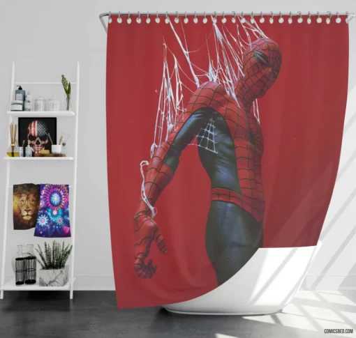 Spider-Man Peter Parker Adventures Comic Shower Curtain