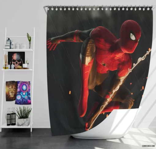 Spider-Man Peter Parker Marvel Hero Comic Shower Curtain