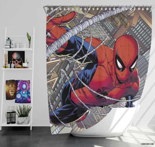 Spider-Man Peter Parker Marvel Web-Slinger Comic Shower Curtain