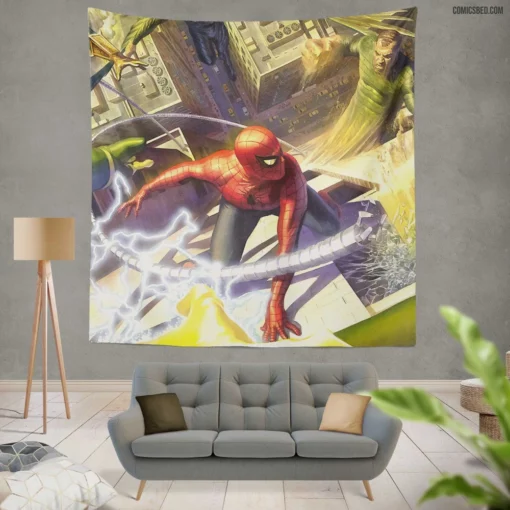 Spider-Man Sinister Six Villains Unite Comic Wall Tapestry