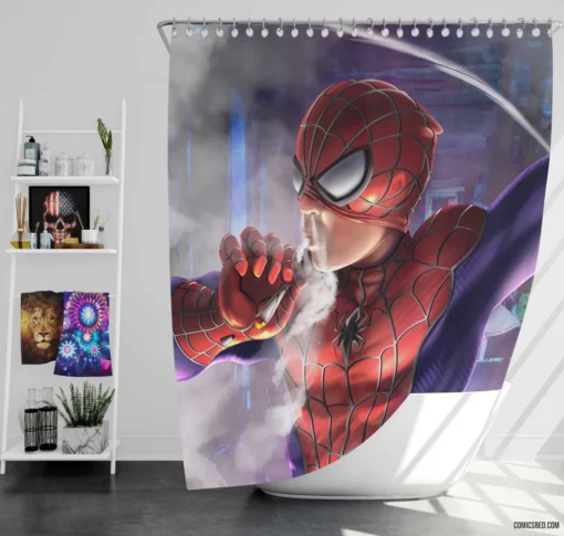 Spider-Man Smoking Marvel Icon Comic Shower Curtain