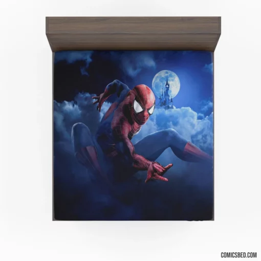 Spider-Man Swinging Through Disney Comic Fitted Sheet 1