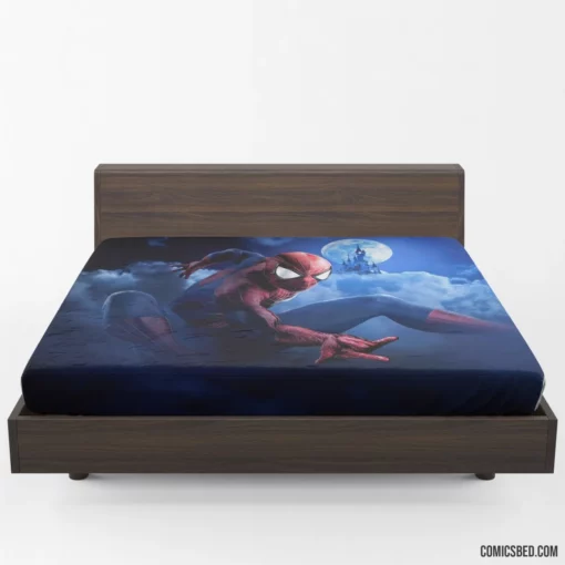 Spider-Man Swinging Through Disney Comic Fitted Sheet