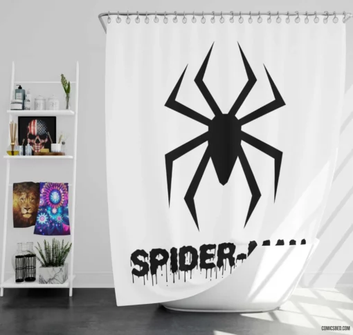 Spider-Man Symbol Arachnid Emblem Comic Shower Curtain