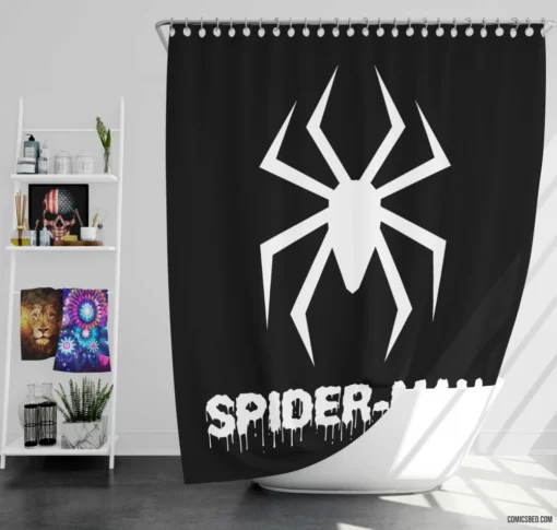 Spider-Man Symbol Iconic Emblem Comic Shower Curtain