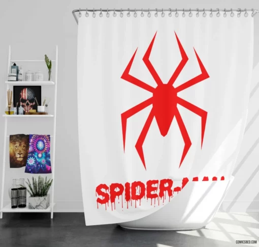 Spider-Man Symbol Iconic Symbol Comic Shower Curtain