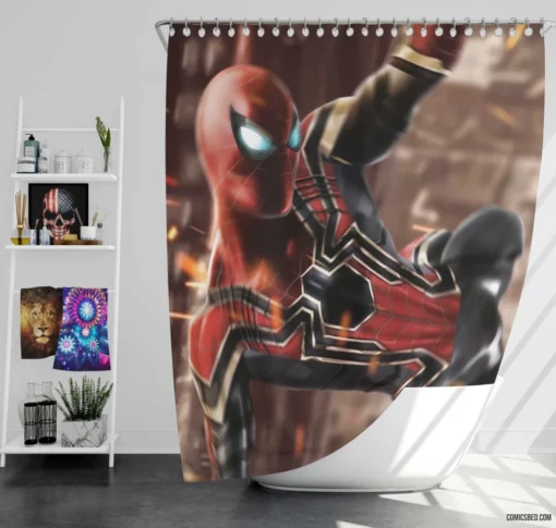 Spider-Man Tech Showdown Comic Shower Curtain